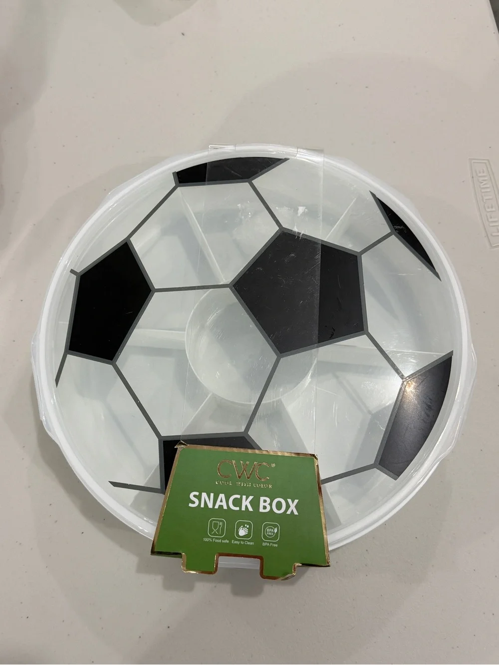 White & Black Soccer Snack Box